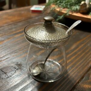 Vintage E&JB Jam Jar with lid and spoon